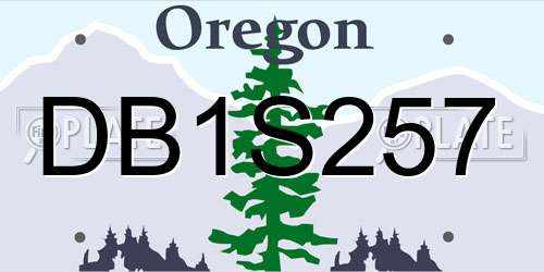 DB1S257 Oregon License Plate