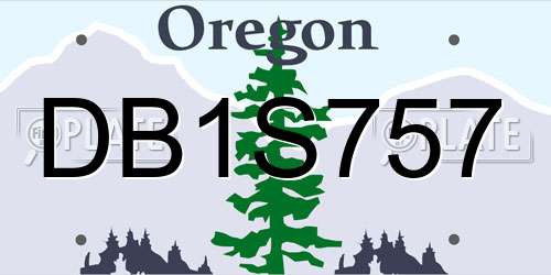 DB1S757 Oregon License Plate