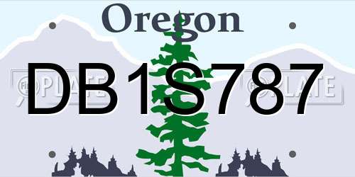 DB1S787 Oregon License Plate