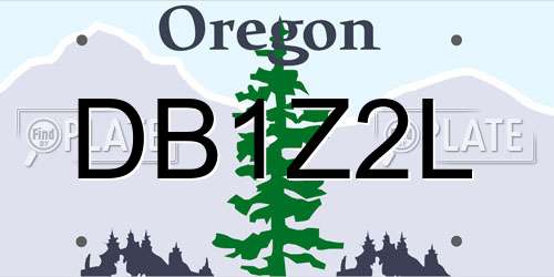 DB1Z2L Oregon License Plate