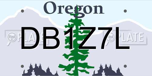 DB1Z7L Oregon License Plate