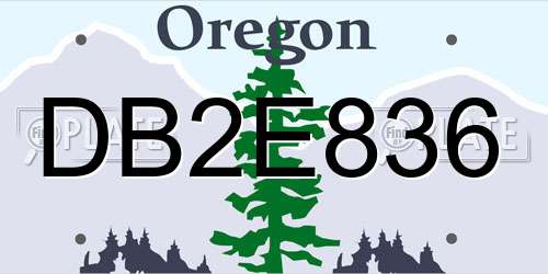 DB2E836 Oregon License Plate