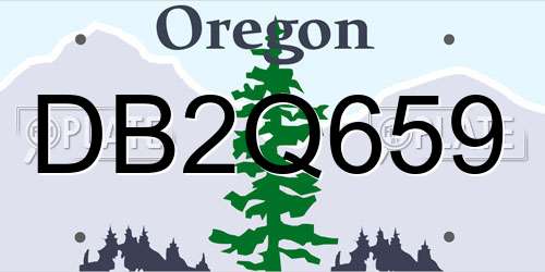 DB2Q659 Oregon License Plate