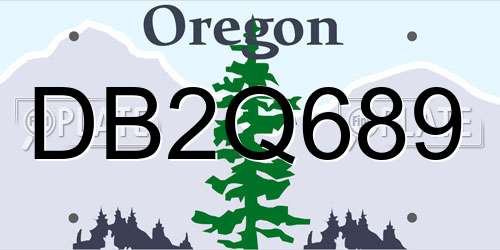 DB2Q689 Oregon License Plate