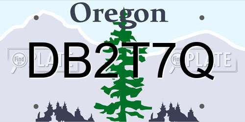 DB2T7Q Oregon License Plate