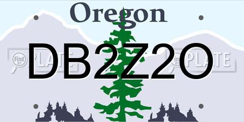 DB2Z2O Oregon License Plate