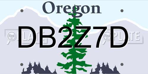 DB2Z7D Oregon License Plate
