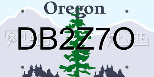 DB2Z7O Oregon License Plate