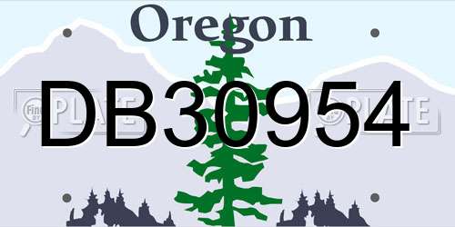 DB30954 Oregon License Plate