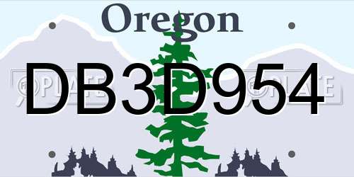 DB3D954 Oregon License Plate