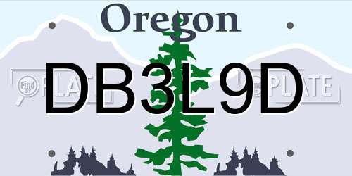 DB3L9D Oregon License Plate