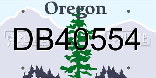 DB40554 Oregon License Plate