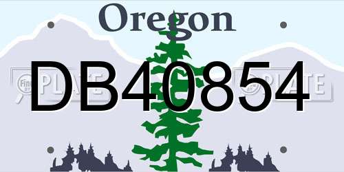DB40854 Oregon License Plate