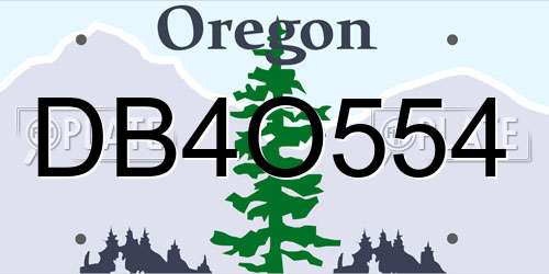 DB4O554 Oregon License Plate