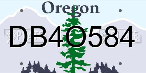 DB4O584 Oregon License Plate