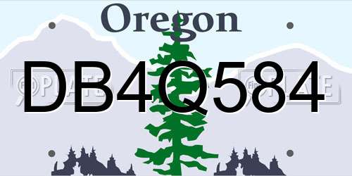 DB4Q584 Oregon License Plate