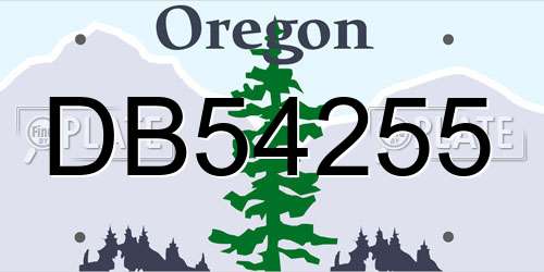 DB54255 Oregon License Plate