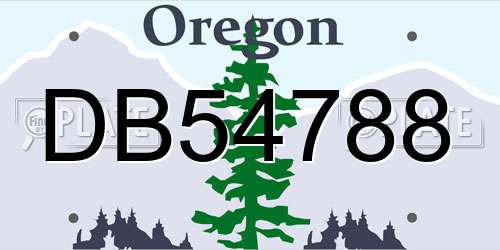 DB54788 Oregon License Plate