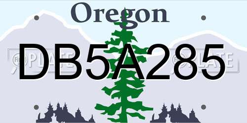 DB5A285 Oregon License Plate