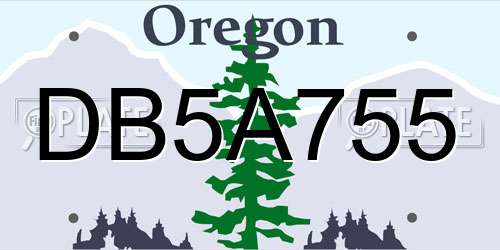 DB5A755 Oregon License Plate