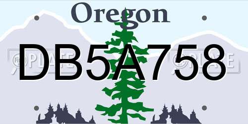 DB5A758 Oregon License Plate