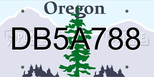 DB5A788 Oregon License Plate