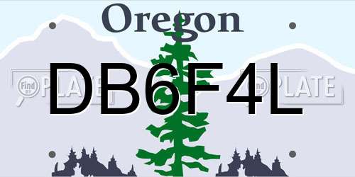 DB6F4L Oregon License Plate