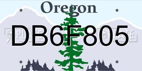 DB6F805 Oregon License Plate