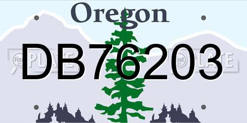 DB76203 Oregon License Plate