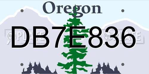 DB7E836 Oregon License Plate