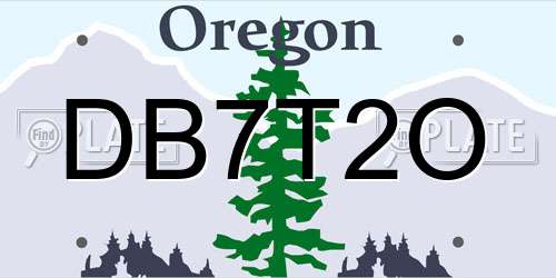 DB7T2O Oregon License Plate