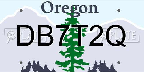 DB7T2Q Oregon License Plate