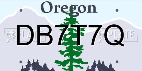 DB7T7Q Oregon License Plate