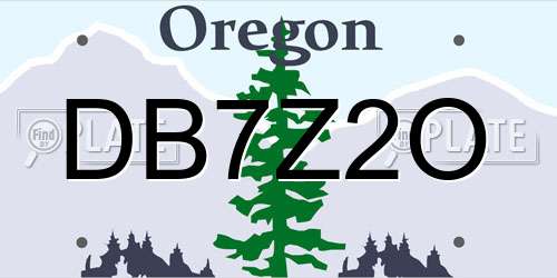 DB7Z2O Oregon License Plate