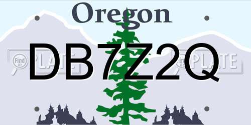 DB7Z2Q Oregon License Plate
