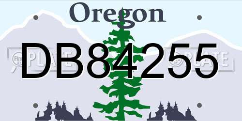 DB84255 Oregon License Plate