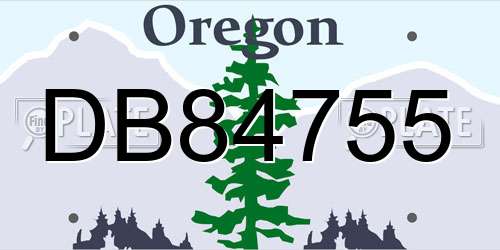 DB84755 Oregon License Plate