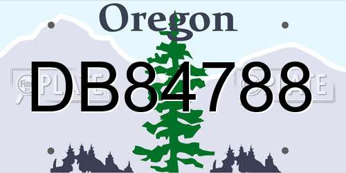 DB84788 Oregon License Plate