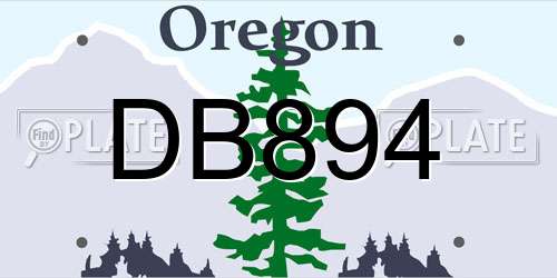 DB894 Oregon License Plate