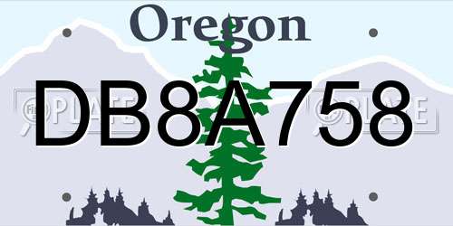 DB8A758 Oregon License Plate