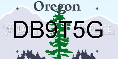 DB9T5G Oregon License Plate
