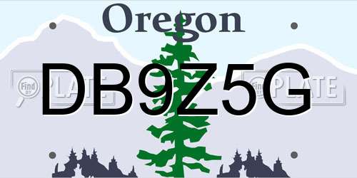 DB9Z5G Oregon License Plate