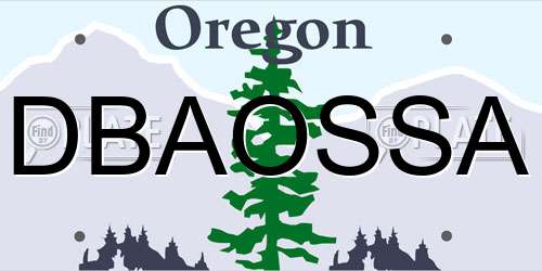 DBAOSSA Oregon License Plate