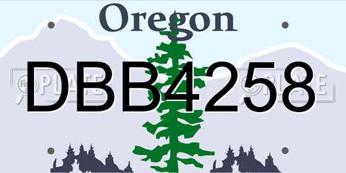 DBB4258 Oregon License Plate