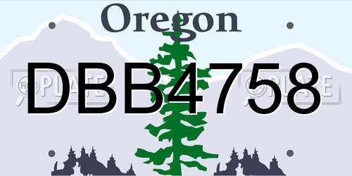 DBB4758 Oregon License Plate