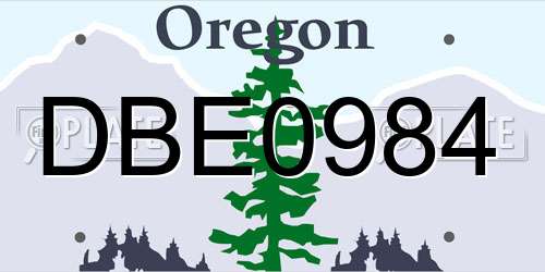 DBE0984 Oregon License Plate