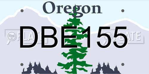 DBE155 Oregon License Plate