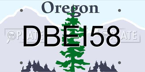 DBEI58 Oregon License Plate