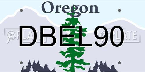 DBEL90 Oregon License Plate