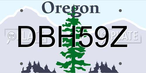 DBH59Z Oregon License Plate